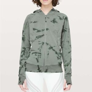 Lululemon Scuba Hoodie Light Cotton Fleece Shibori Misty Meadow Deep Ivy Size 4